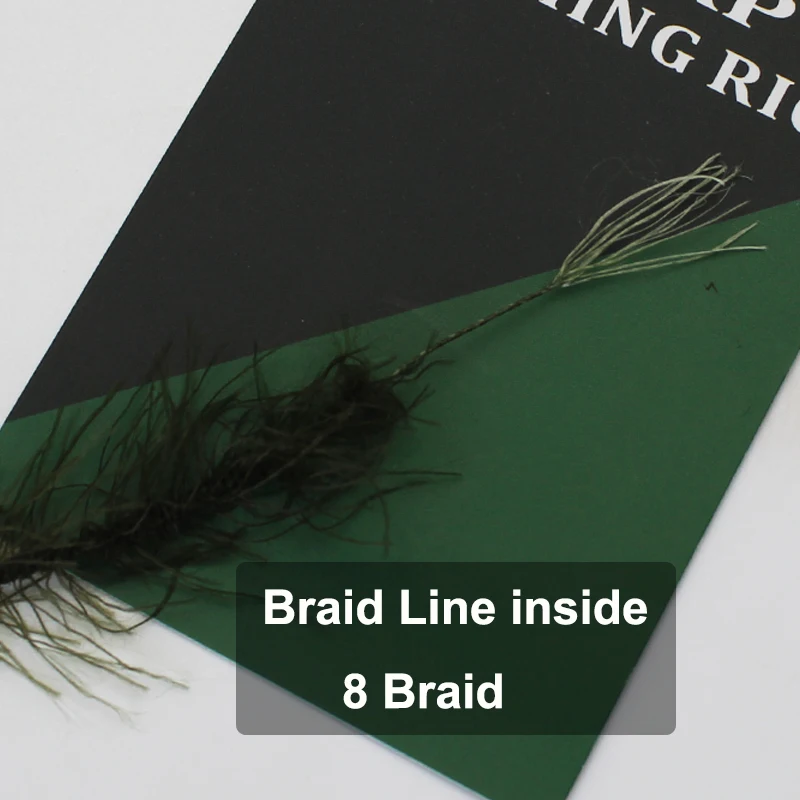 Sedal de pesca de carpa de 5M, hilo de anzuelo de hierba, 8 hebras trenzadas, para carpa, aparejo para el pelo, anzuelo sin recubrimiento - imagen 3