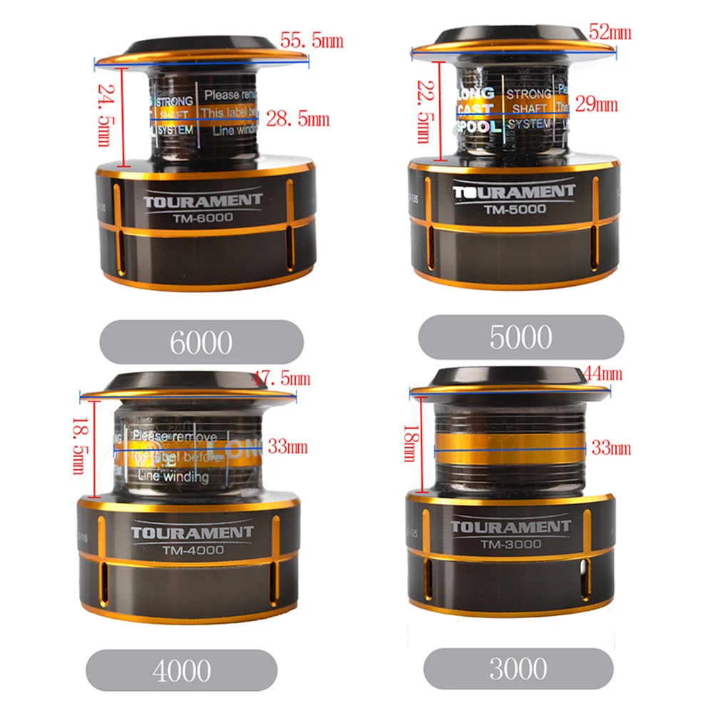 W.P.E-rueda giratoria de precarga de alta velocidad TOURAMENT2, serie 5,1: 1, con Lefe 3000-6000 y carrete intercambiable de mango derecho - imagen 4