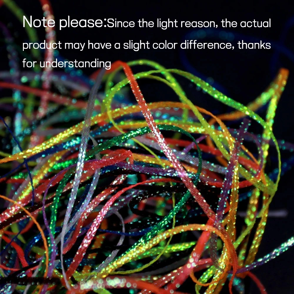 Encaje trenzado de perlas de atado de moscas UV, 4 yardas, cebo de mosca, cuerpo de pescado, Scud, camarón, Streamer corporal, vestidor, Chenile Flash, 3-4mm - imagen 3