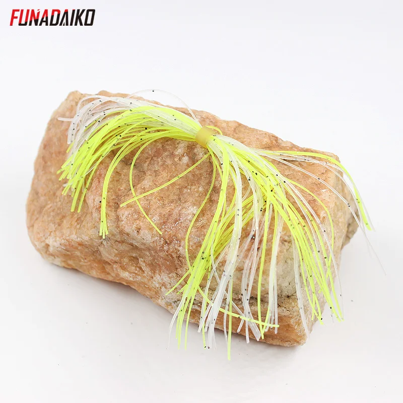 Funadaiko-faldas de silicona para pesca, accesorios de buzzbits, material de goma para atar moscas, 13cm de longitud, 5 mechones por lote, novedad