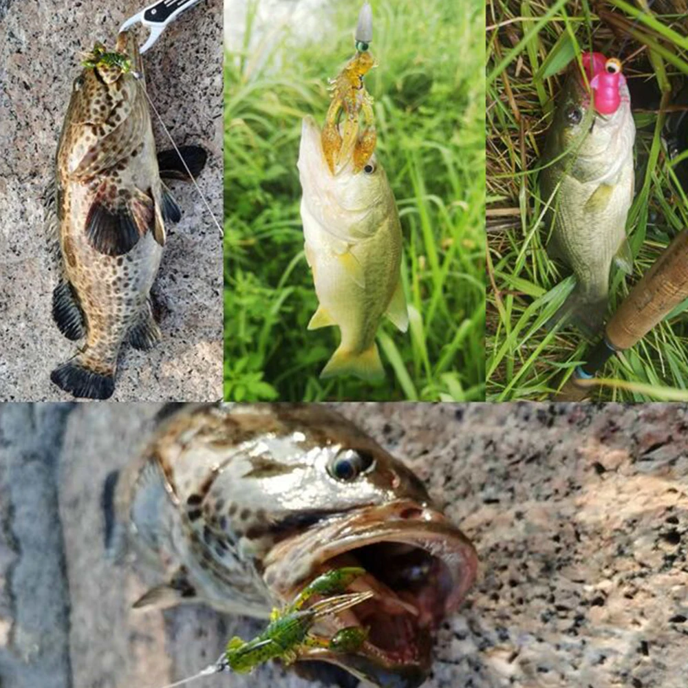 Hanlin-cebos flotantes de silicona para pesca, cebos blandos de 8 piezas, 65mm/4g, Crankbait, Wobblers artificiales, gusano, aparejos de lubina - imagen 5