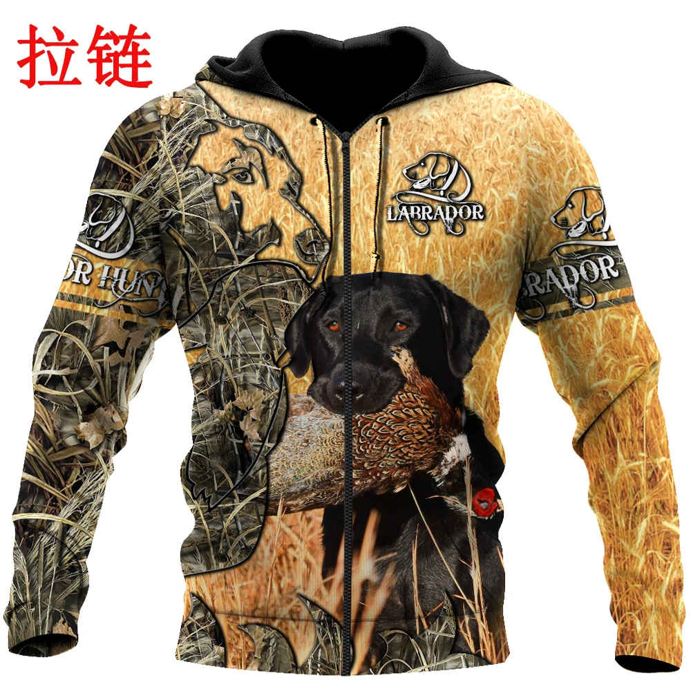 Sudadera con capucha con estampado 3D de caza de faisán para hombre, ropa de calle Unisex, jersey con cremallera, chaqueta informal, chándales KJ0237 - imagen 3