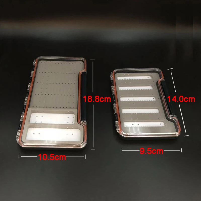 Caja de almacenamiento de plástico ABS para moscas, bolsillo pequeño/grande, transparente, resistente y duradero, para pesca con mosca de un lado - imagen 2