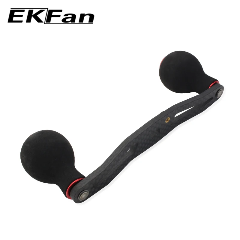 EKFan-perilla EVA negra con agujero de 121mm, 8x5mm de longitud, mango de carrete de pesca de fibra de carbono para Baitcasting, balancín de carrete de pesca - imagen 5