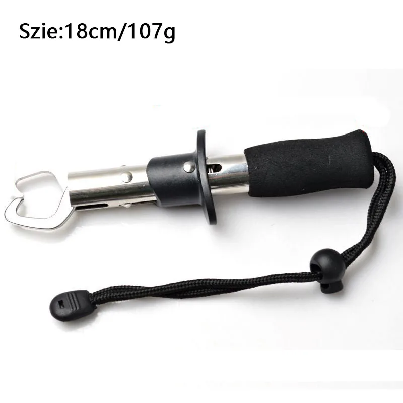 Alicates de señuelo con agarre para peces pequeños, acero inoxidable con cuerda de retención, juego de herramientas de pesca al aire libre - imagen 4