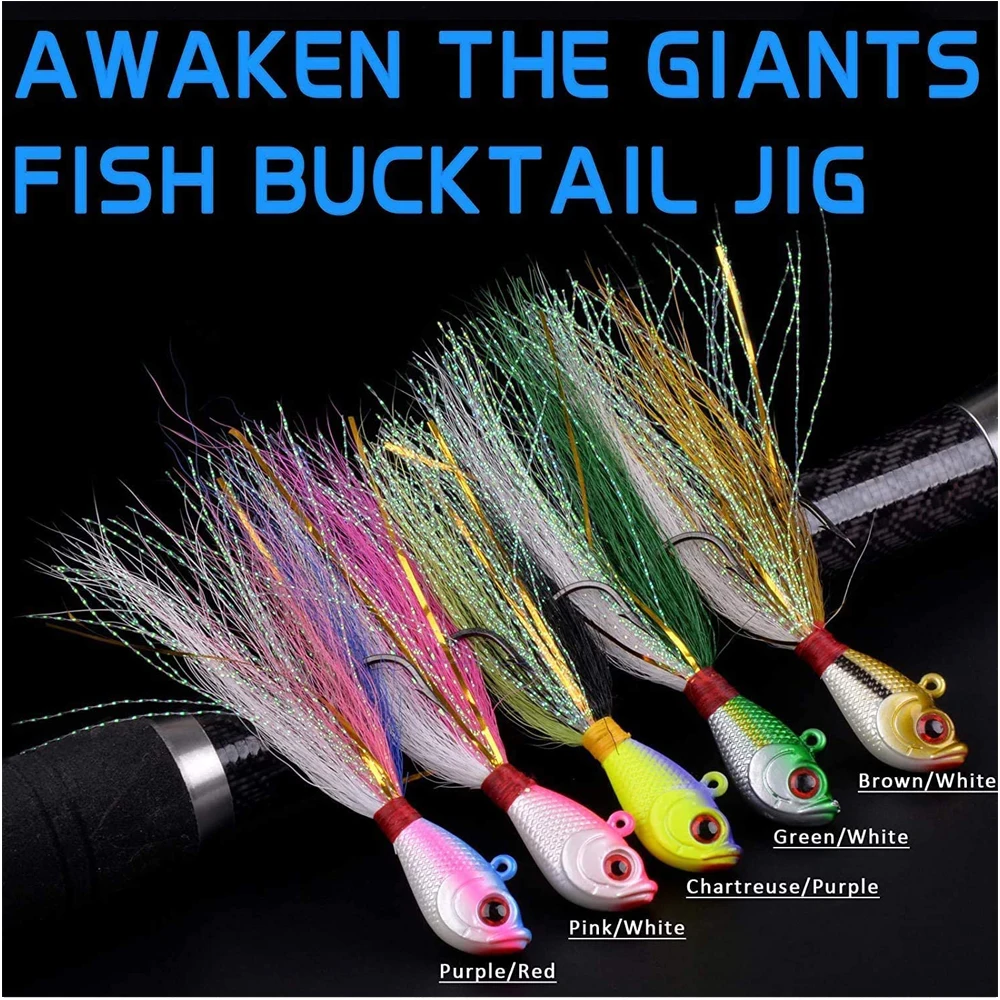 Shaddock-cebo de pesca duro Artificial con plumas, 5 unidades, colores mezclados, aparejos de pesca, señuelo para anzuelo de pesca - imagen 5