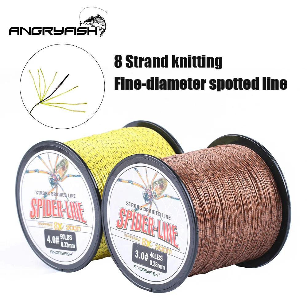 Sedal trenzado Angryfish PE 8 hebras – Camuflaje amarillo y marrón - imagen 2