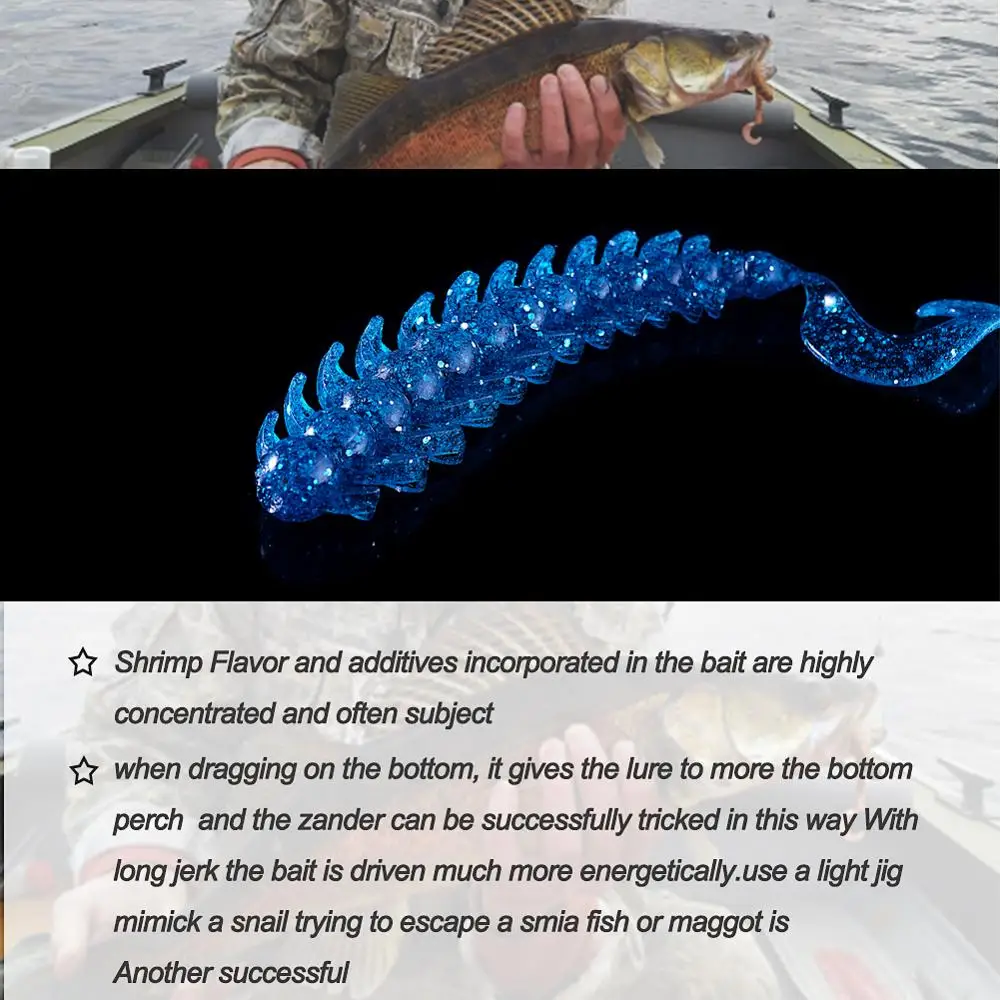 SUNMILE-señuelo de pesca suave, cebo Artificial de silicona, 110mm/6g, Leurre Souple Shad Wobbler - imagen 3