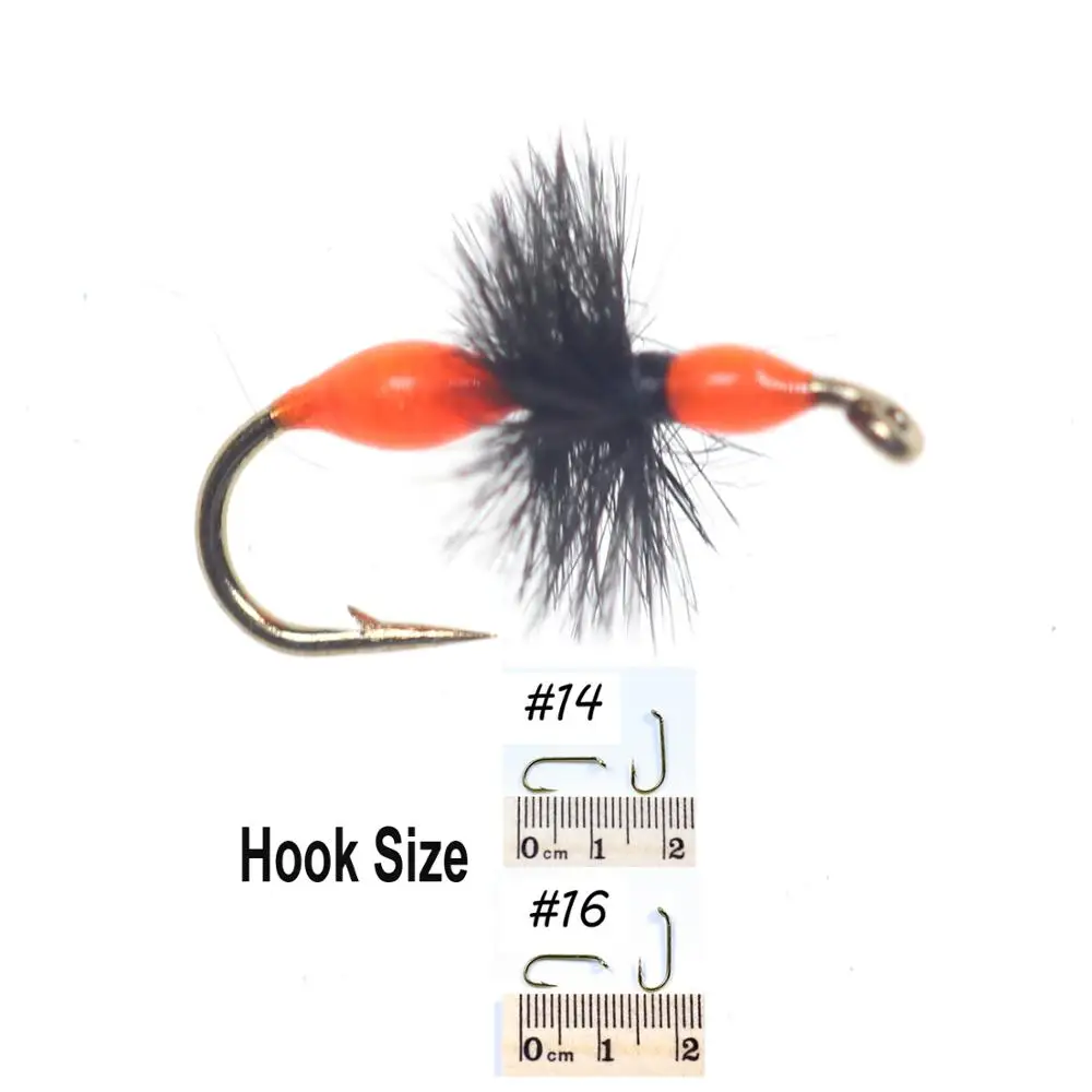 Bimoo-señuelo de cebo duro para pesca, cebo de cuerpo duro, naranja, amarillo, verde, epoxi, hormiga, trucha seca, río rocoso, trucha, 10 piezas, tamaño #14 #16 - imagen 2