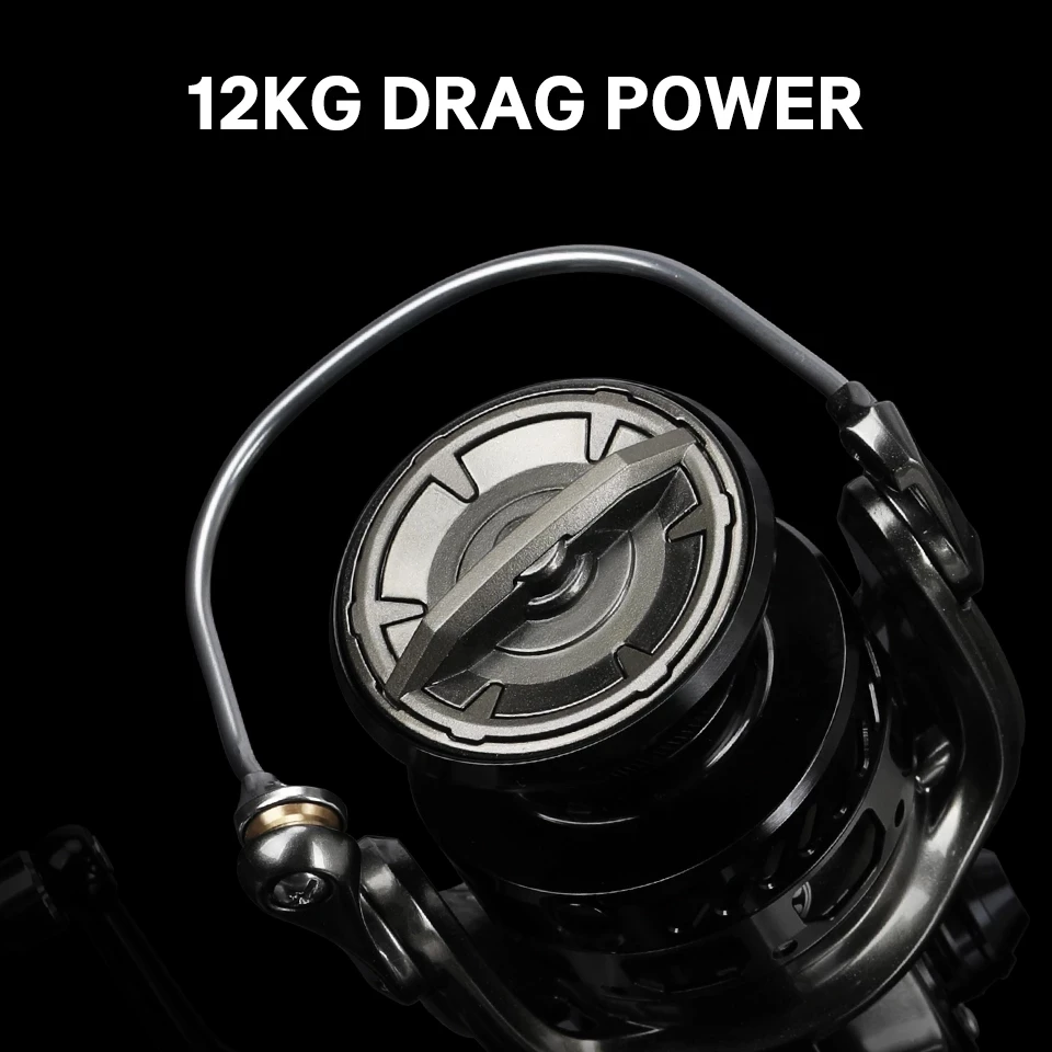 TSURINOYA-carrete de pesca giratorio de Metal, 3000, 4000, 5000, 6000, 7000, oso marrón, 12-20KG, alimentador de arrastre máximo, señuelo, rueda de agua salada - imagen 3