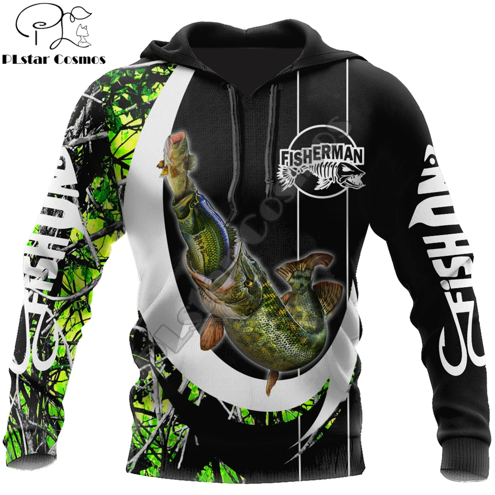 KJ416 Sudadera pesquera lubina estampado 3D Unisex otoño invierno - imagen 5