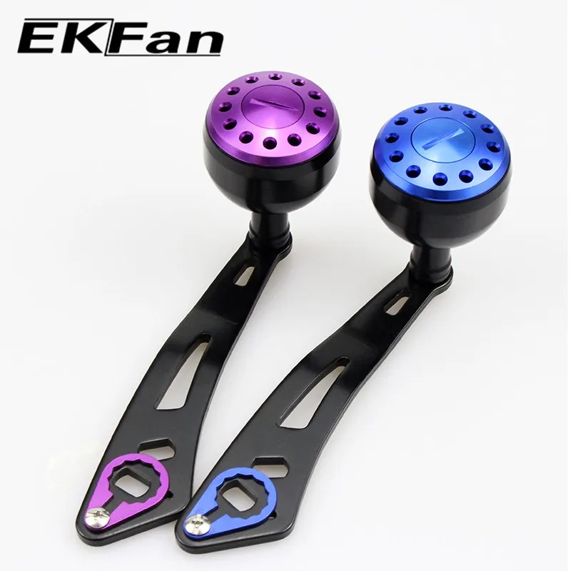 Ekfan-carrete de pesca de aleación de aluminio, longitud de mango de 100mm, diámetro de 32mm, agujero de 8x5mm para DAI & SHI, carrete de pesca Baitcasting - imagen 3