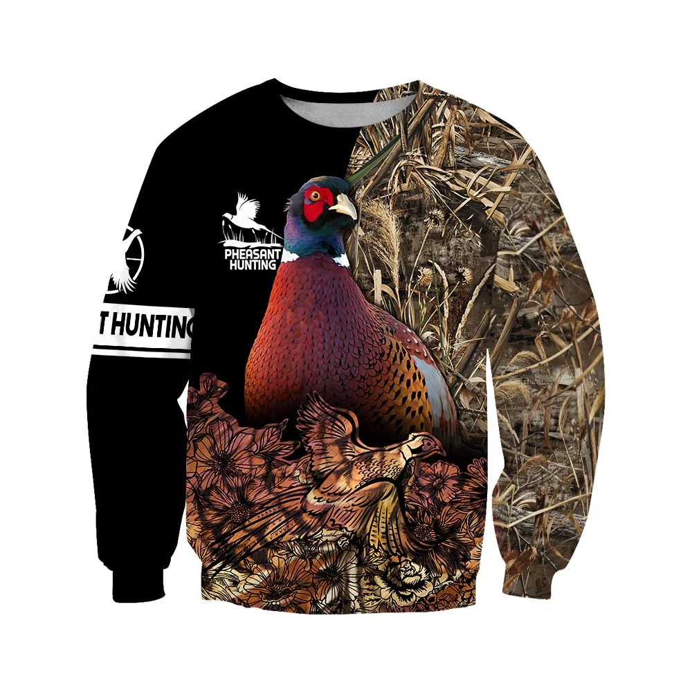 Sudadera con capucha con estampado 3D de caza de faisán, sudadera Huntaholic para hombre, ropa de calle Unisex, jersey con cremallera, chaqueta informal, chándales KJ0245 - imagen 3