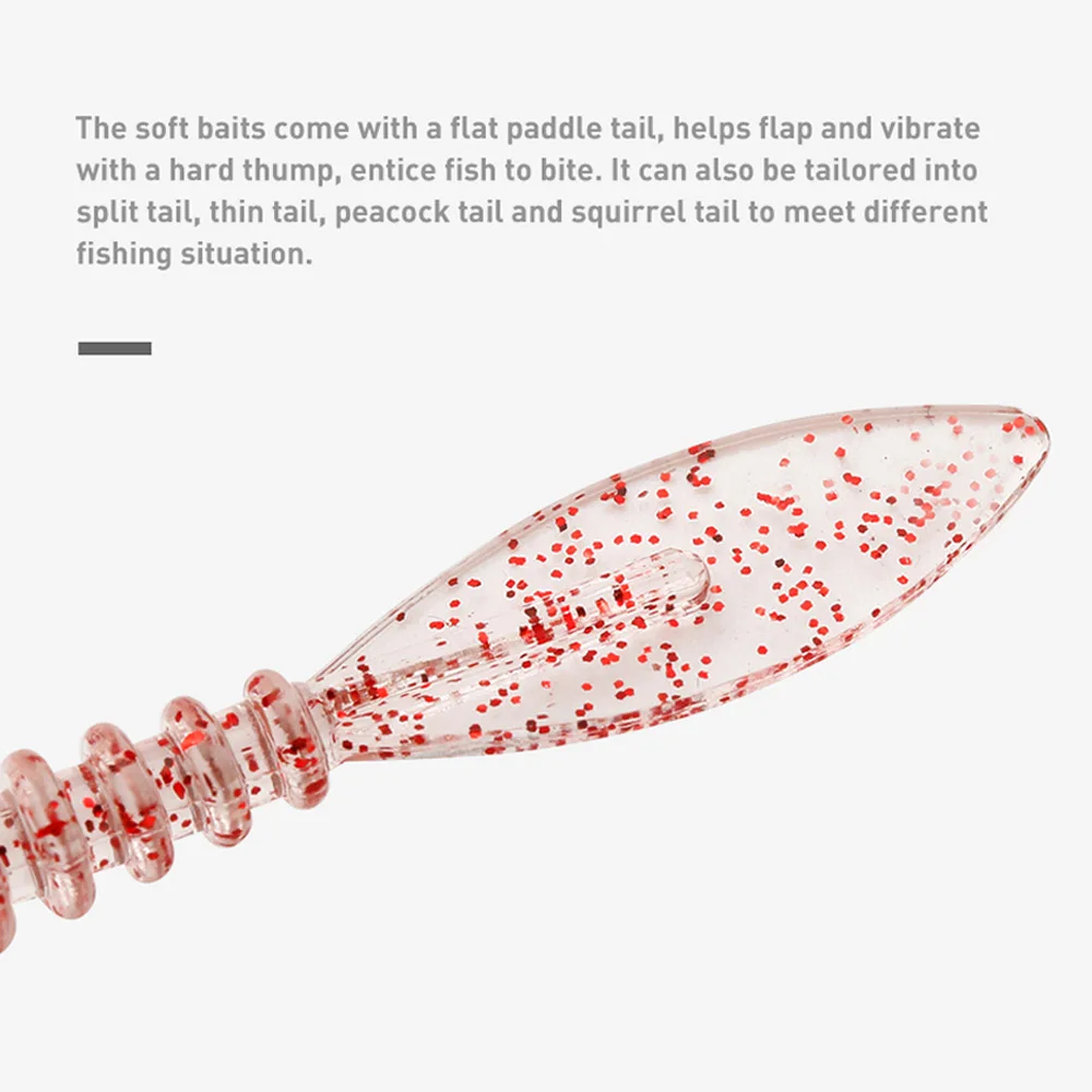 JOHNCOO-señuelo de pesca AJING de gusano blando, 40 unids/caja, 57mm, 0,64g, Rockfish Ocean Rock Bait, Swimbait, Jigging, cebos de plástico - imagen 3