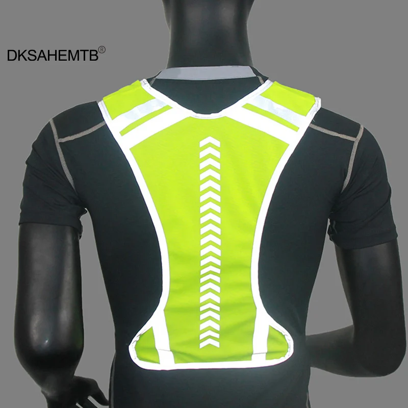 Chaleco reflectante de alta visibilidad para ciclismo, chaqueta segura para montar por la noche, correr, trotar, motocicleta, deportes al aire libre - imagen 4