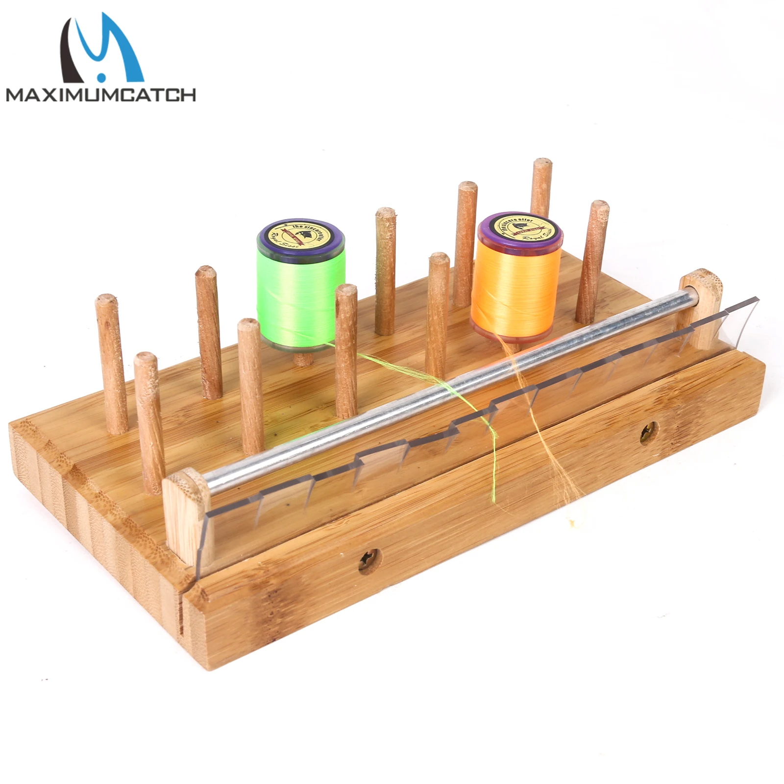 Maximumcatch-soporte para carrete de hilo para atar moscas, estación de carrete para atar costillas de madera natural, tornillo de banco hecho a mano - imagen 5