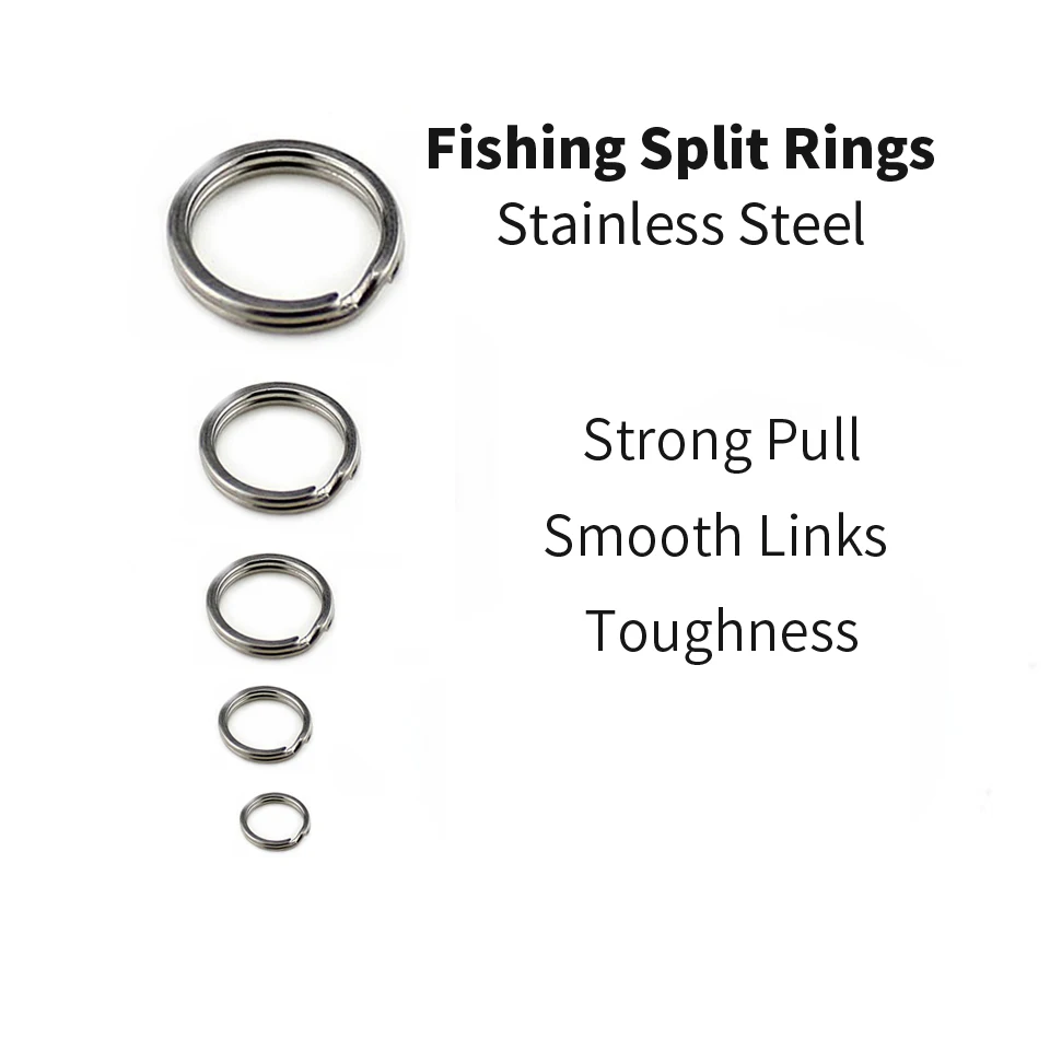 500 unids/lote de anillos divididos de pesca de acero inoxidable, anillos para señuelos, conector, anillo de pesca No se oxida en agua salada, accesorios para carpa - imagen 4
