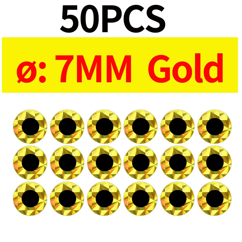50pcs 7MM Gold