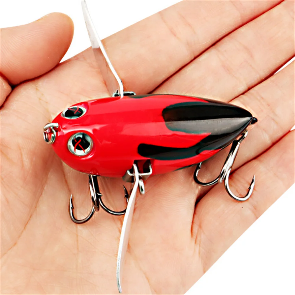 Topwater-señuelo de pesca Crankbait Popper, cebo duro Artificial con alas de Metal para bagre, aparejos de pesca de lubina, 6cm, 12,5g, 1 ud. - imagen 2