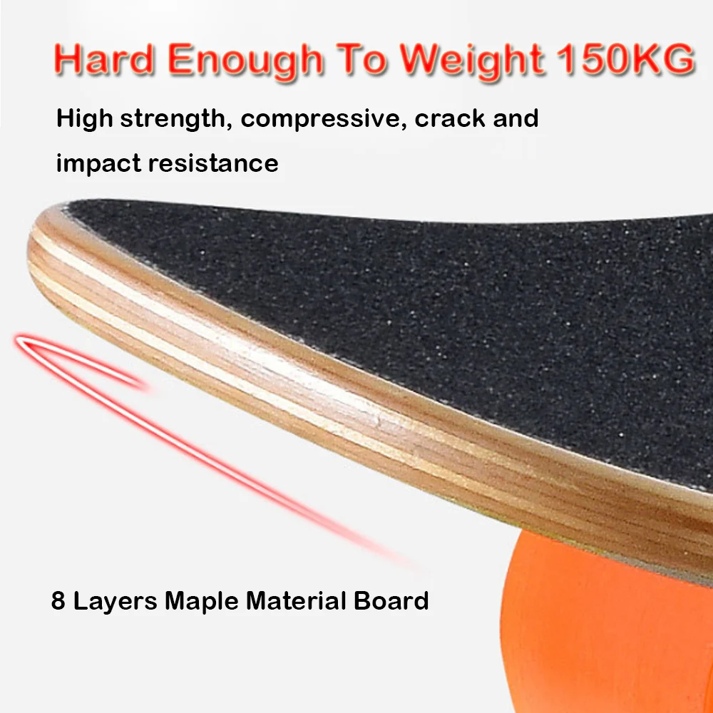 Tabla larga de Skateboard de 118cm para adultos, niños y niñas principiantes, tabla larga de baile, tabla de Skate de madera de arce - imagen 5