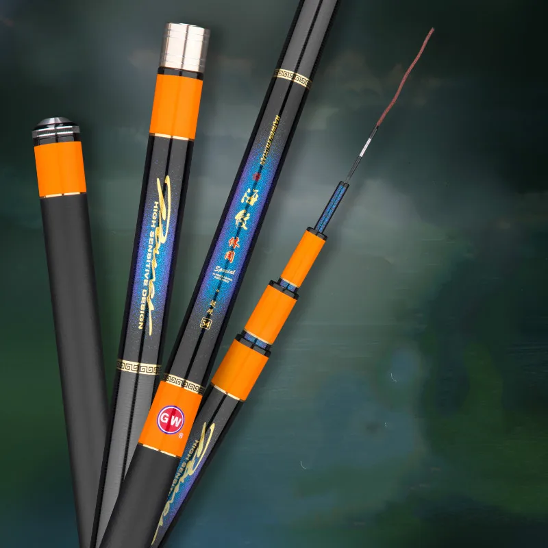Caña de pescar telescópica de fibra de carbono, caña de pescar de 28 tonalidades, superligera, 3,6 M-8,1 M - imagen 5