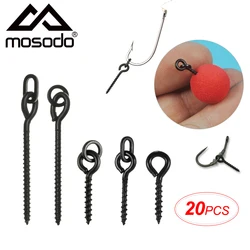 Mosodo-clavija de tornillo de Boilie con anillo giratorio, aparejo en D, Terminal Chod, aparejo, soporte de cebo, tornillo, accesorios de pesca de carpa, 20 piezas
