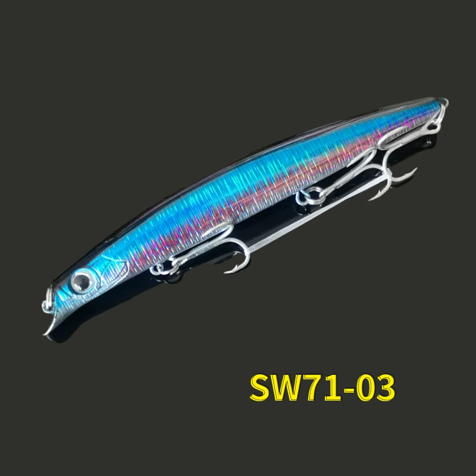 Swolfy-señuelo de pesca de 140mm/18g, anzuelos de cebo biónico duro flotante, pez giratorio de tiro largo - imagen 5