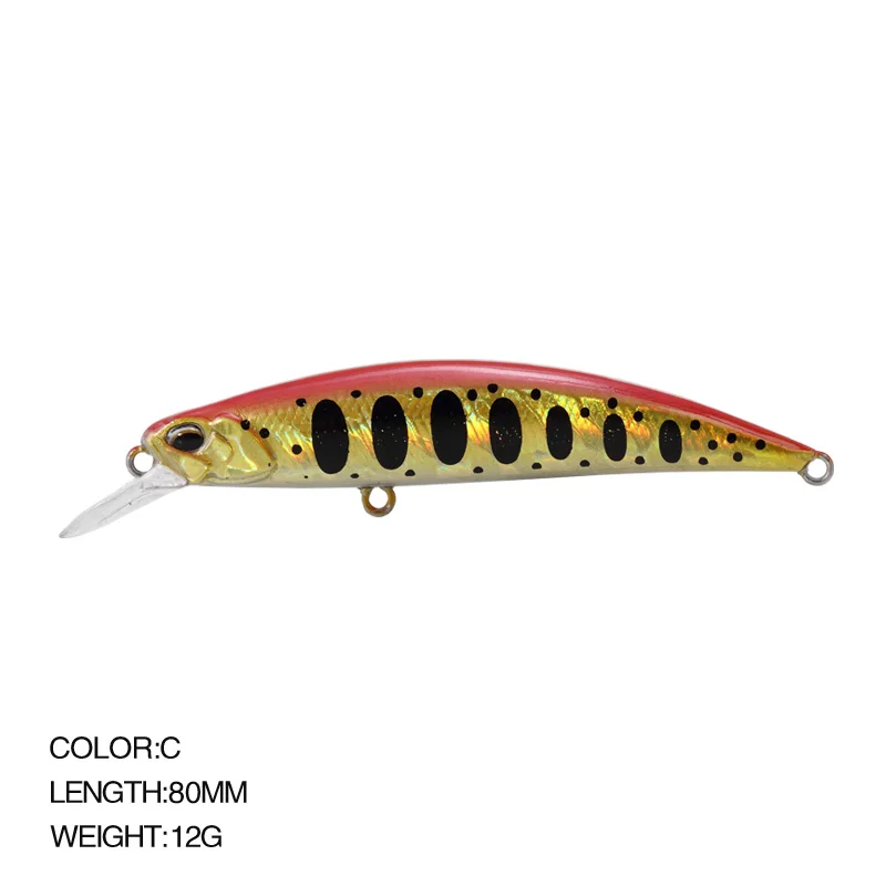 Señuelo de pesca de 80mm y 12g, cebo duro para trucha, Lucio, pez Roca, Wobbler, Crankbait, lubina, Jerkbait - imagen 2