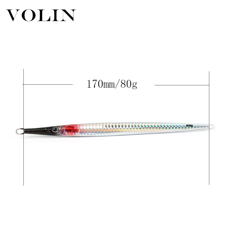 VOLIN llavero nuevo Metal rápido de pesca Jigging señuelo 80g de agua salada señuelo de Metal para pesca costa artificiales carnada de pesca caliente Sel - imagen 2