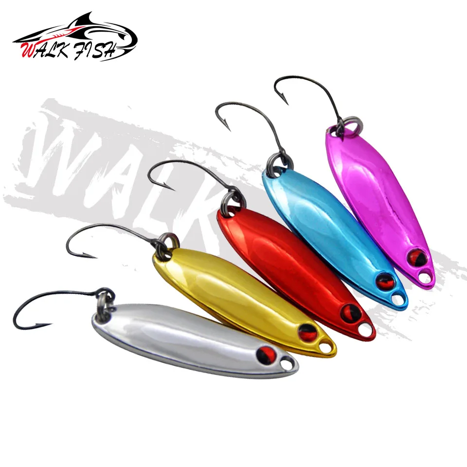 WALK FISH mezcla de colores 2g 2,3g 3g 5g señuelo cuchara de Pesca cebo de natación Isca Artificial señuelo de trucha Pesca Leurre Truite cucharas - imagen 5