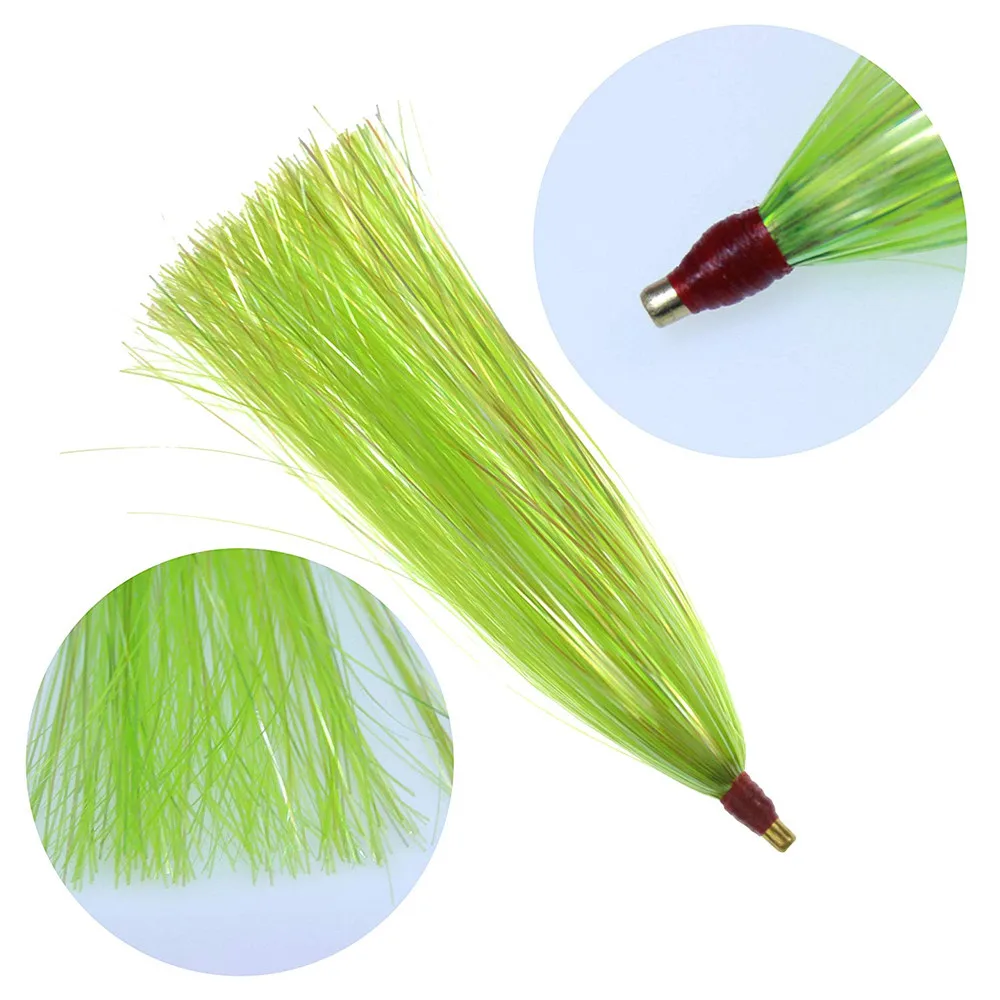 9 Uds línea Flash Mylar Teaser señuelo de pesca cebo Artificial flotador cebo plataformas Bucktail Jig señuelo de agua salada aparejos de pesca - imagen 3