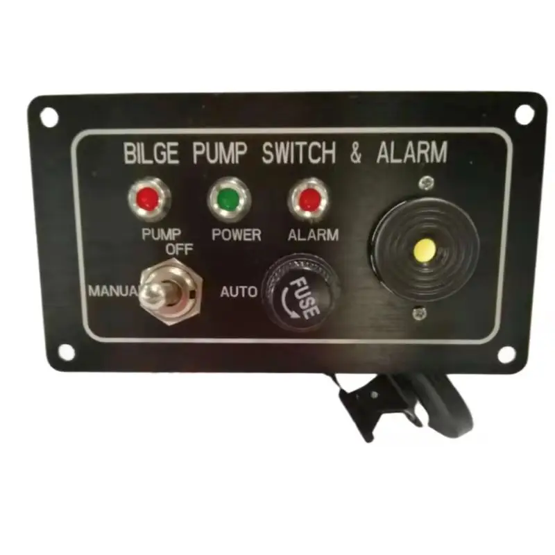 Interruptor de bomba de alarma de sentina para barco marino, placa de aluminio LED DC12V, Panel de palanca de carcasa, apagado Manual automático para indicador de barco RV - imagen 4
