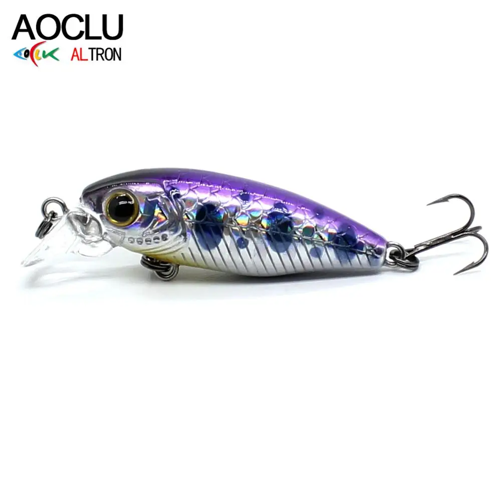 AOCLU-Mini Wobbler Jerkbait, 37mm, 2,3g, buceo, 0,5 m, señuelo de pesca pequeño Minnow, aparejos de anzuelo VMC de agua dulce y salada