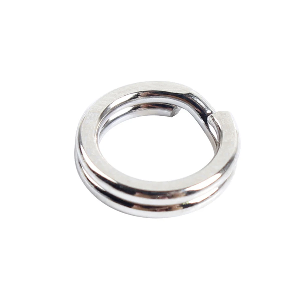 50 Uds conector de acero inoxidable anillos divididos de pesca giratorio doble círculo redondo señuelo a presión accesorios de pesca de carpa abiertos 5mm-10mm - imagen 3