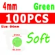 100pcs green 4mm