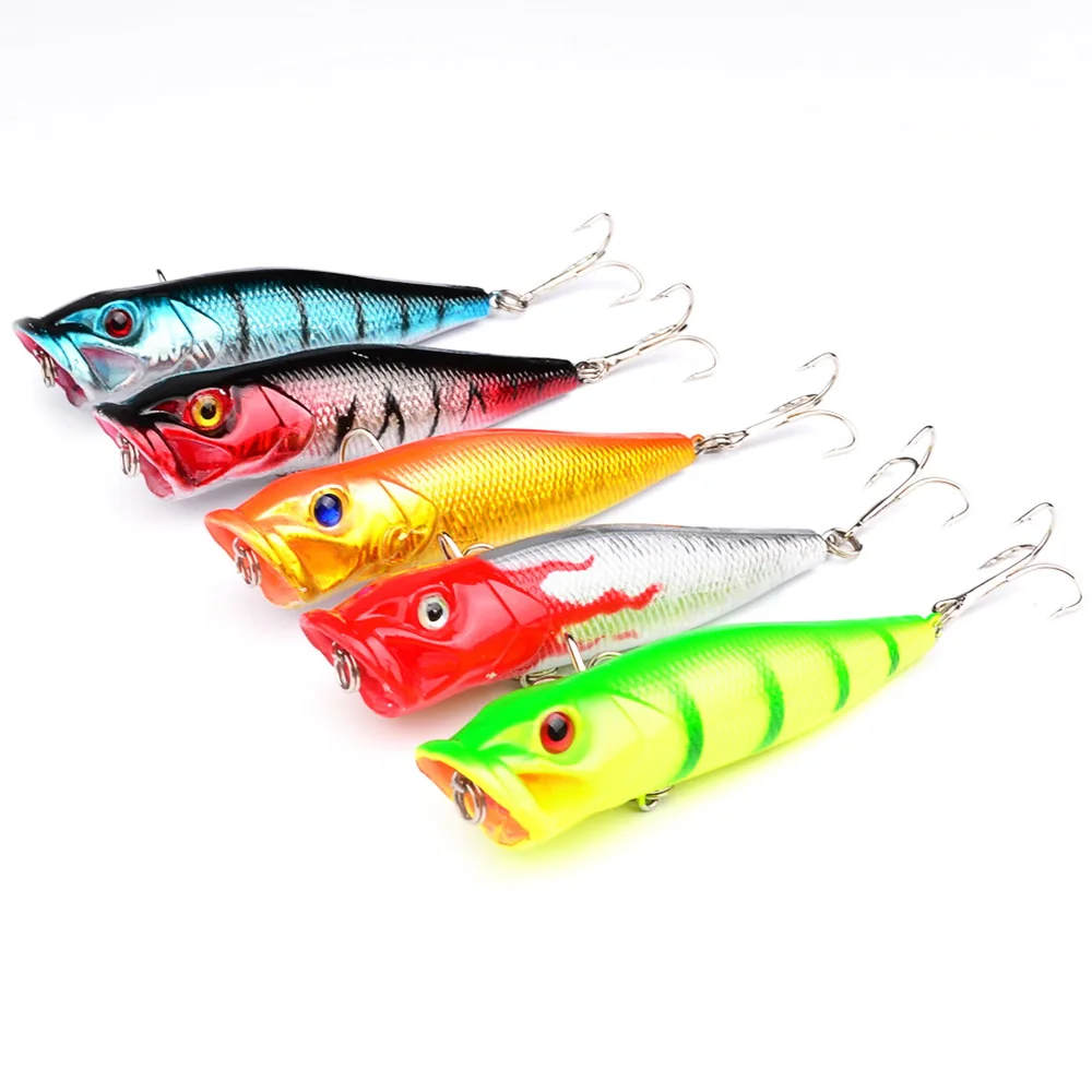 Popper-Señuelos de Pesca de 95mm y 12g, anzuelo con ojos 3d, Crankbait, Wobblers, aparejos de carpa, señuelo duro - imagen 3
