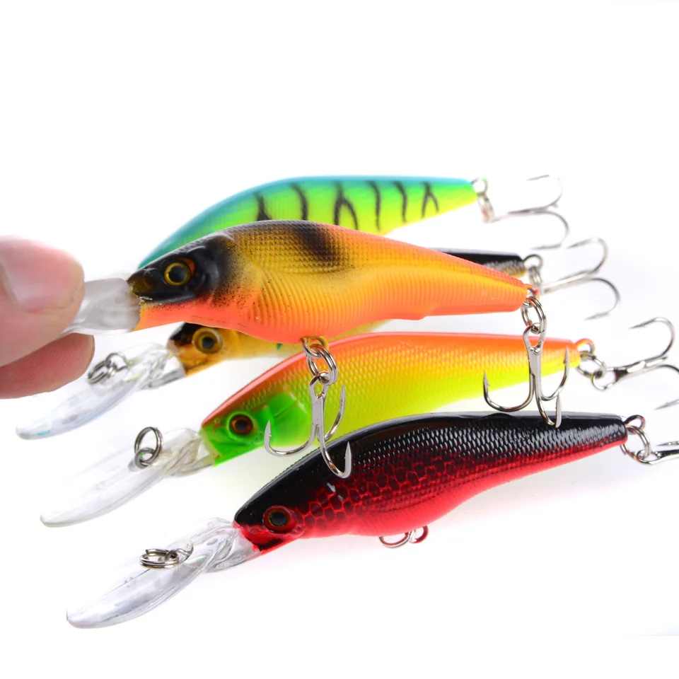 Señuelo de Pesca Minnow de 90mm y 6,6g, anzuelo duro flotante, Wobbler Jig, Crankbait, carpa, lubina a rayas, aparejos de Pesca SwimBait, 1 unidad