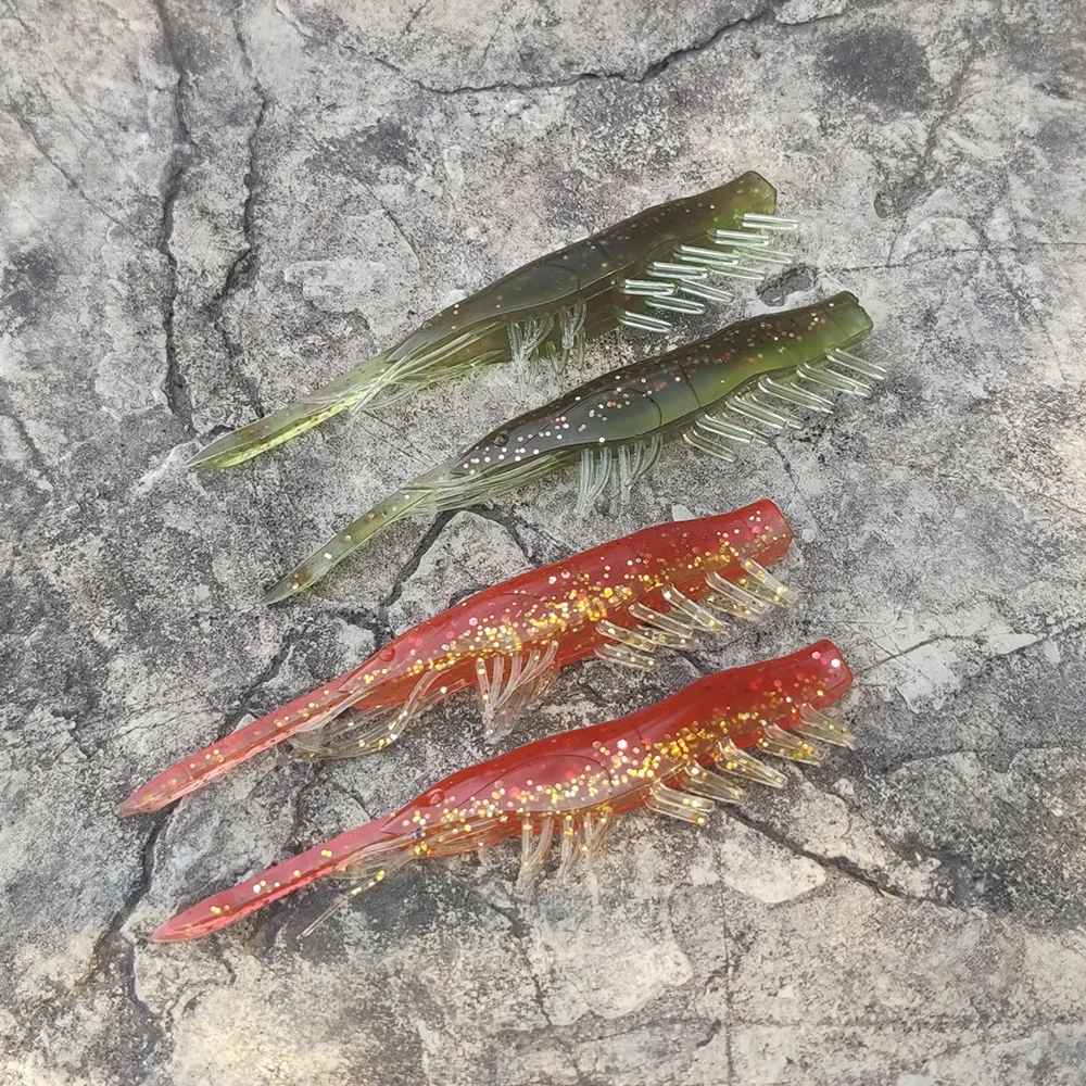 HAIMALUO-cebo de silicona blanda, señuelo de pesca de Lucio, Gamba, Gambas, Gambas, gusano de mar, Swimbait, Rockfishing