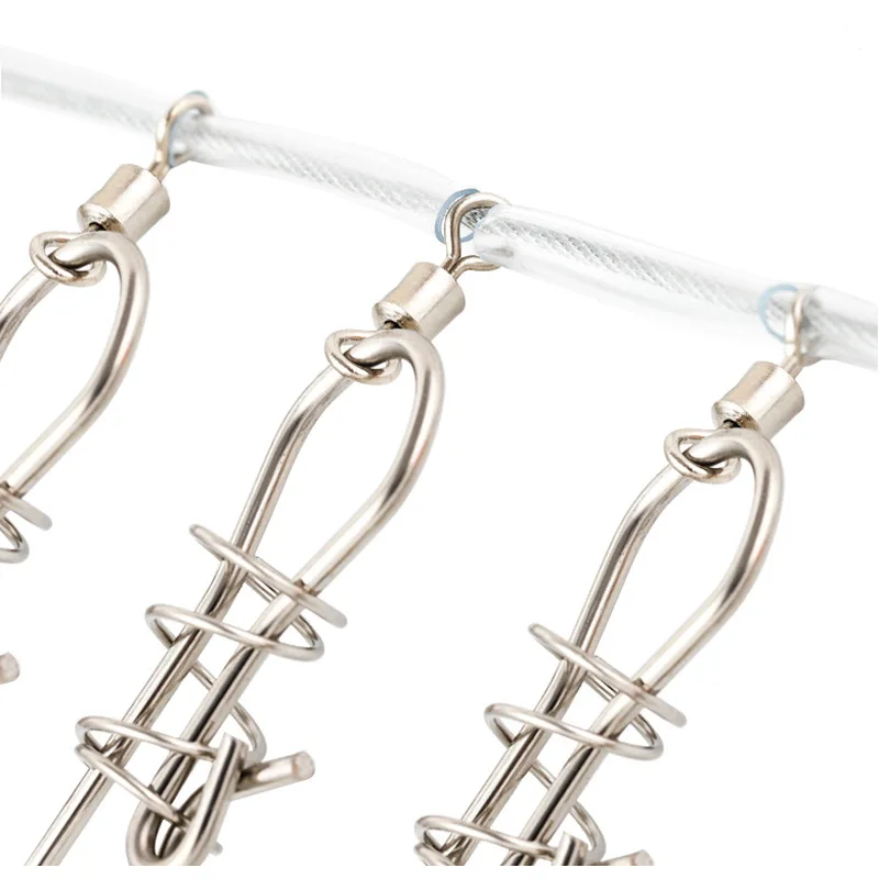 Cerradura de pesca de acero inoxidable, hebilla de cuerda de 5m y 10m, cinturón de bloqueo de peces vivos, controlador de larguero de pesca, accesorios de aparejos - imagen 5