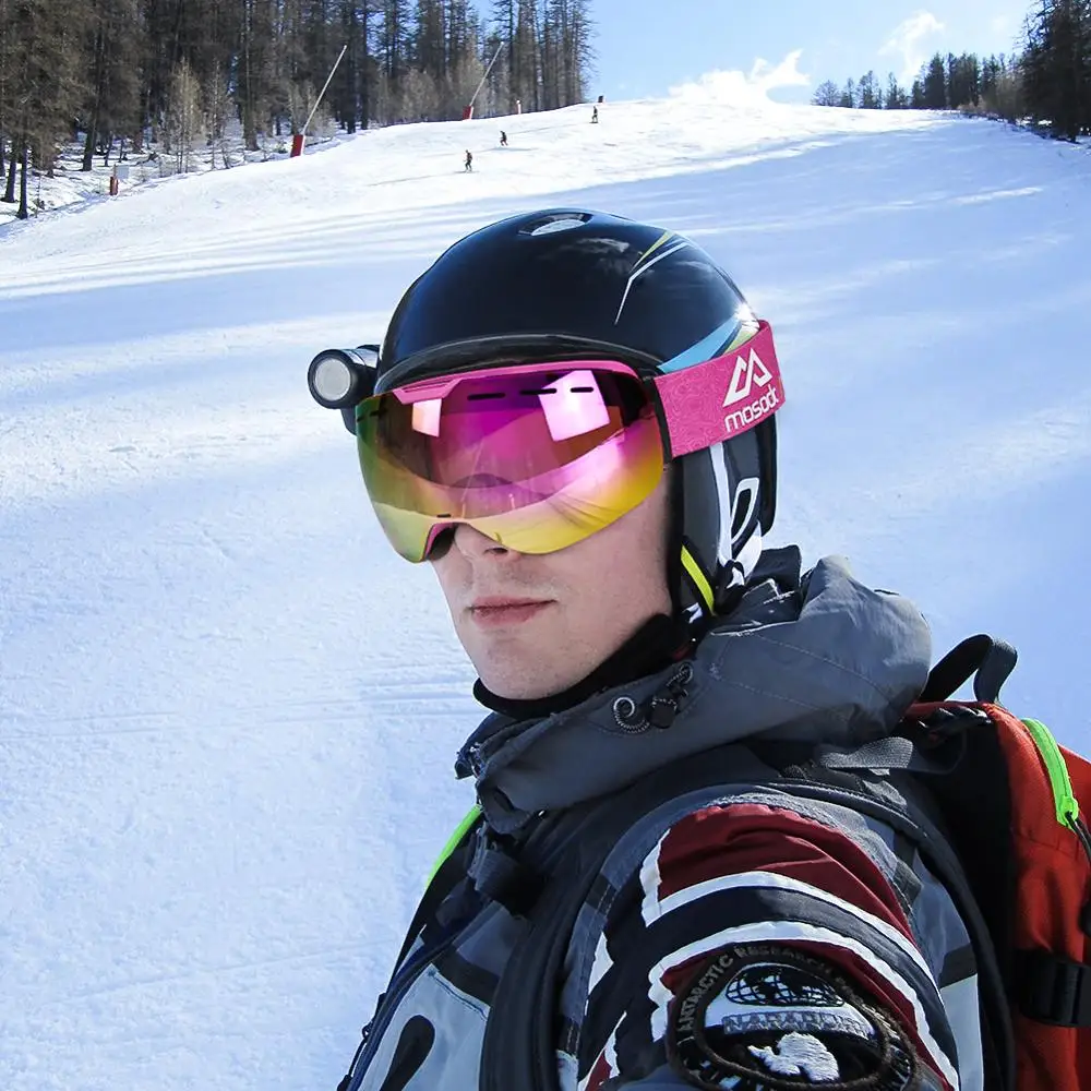 Mosodo-Gafas de esquí magnéticas para hombre y mujer, lentes esféricas de invierno para Snowboard, antiniebla, para exteriores, Skate y esquí - imagen 2