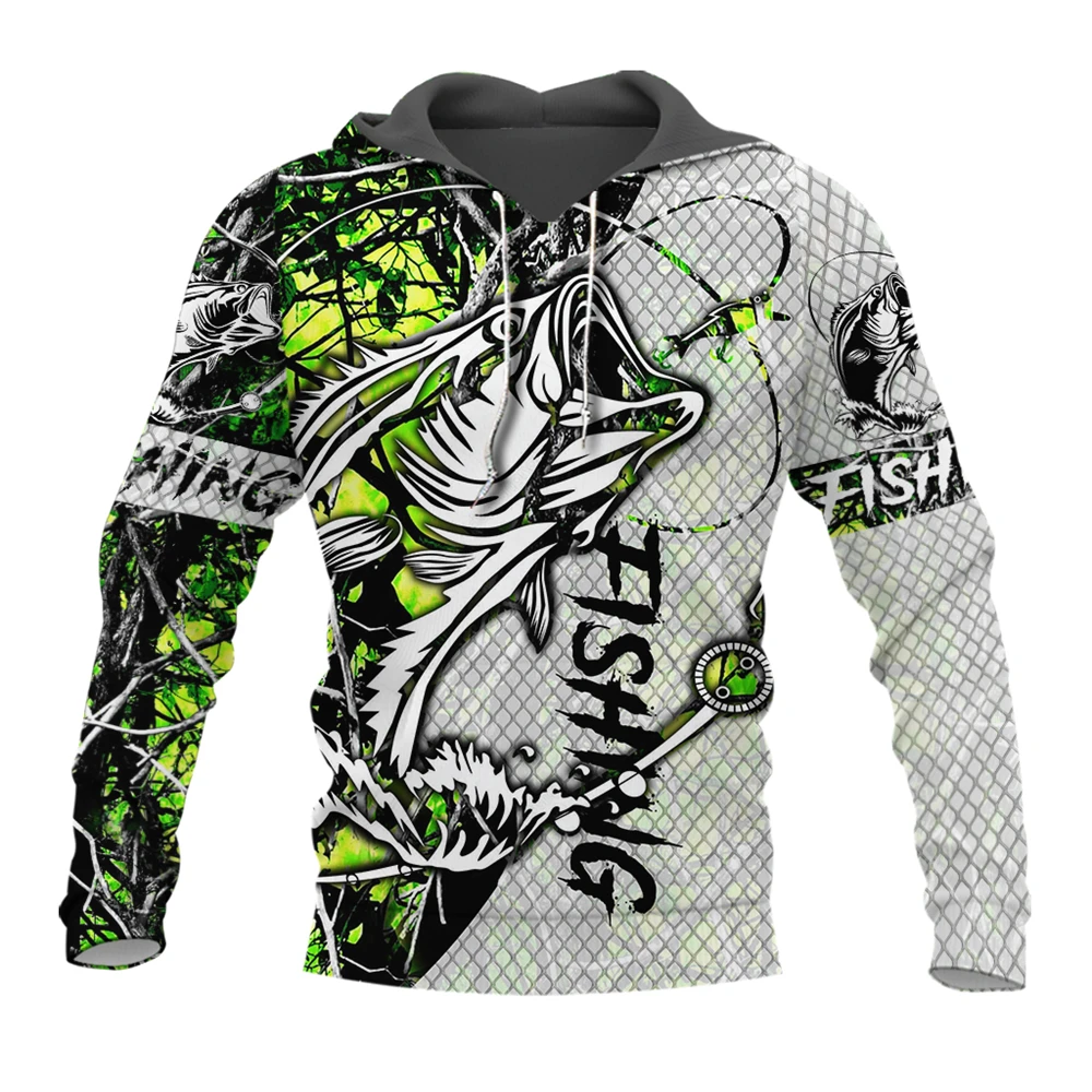 Sudadero de pesca camuflaje 3D hombre – Estampado total para otoño e invierno