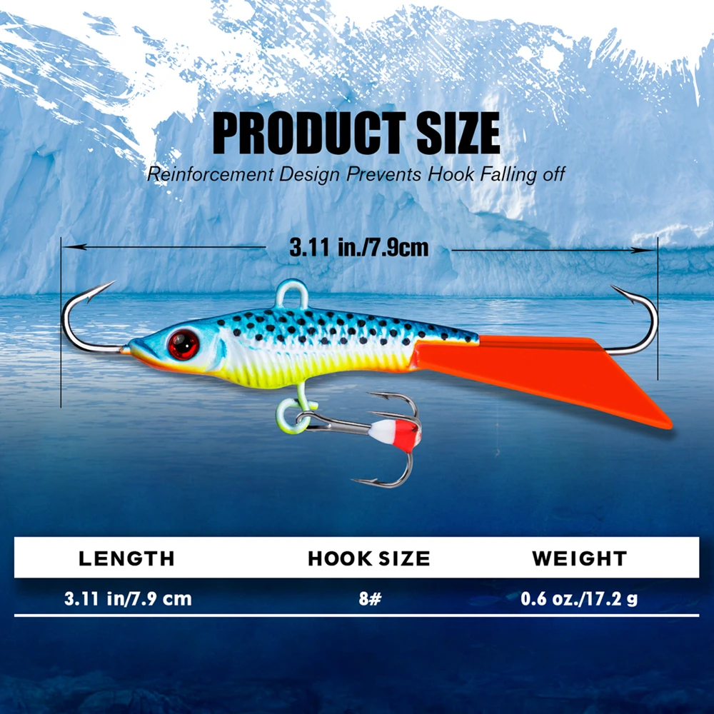 Goture-señuelo de pesca de invierno, cebo Artificial duro, Wobblers, plantilla de equilibrio, para Lucio, Walleye, 79mm, 17g, 1 unidad - imagen 2