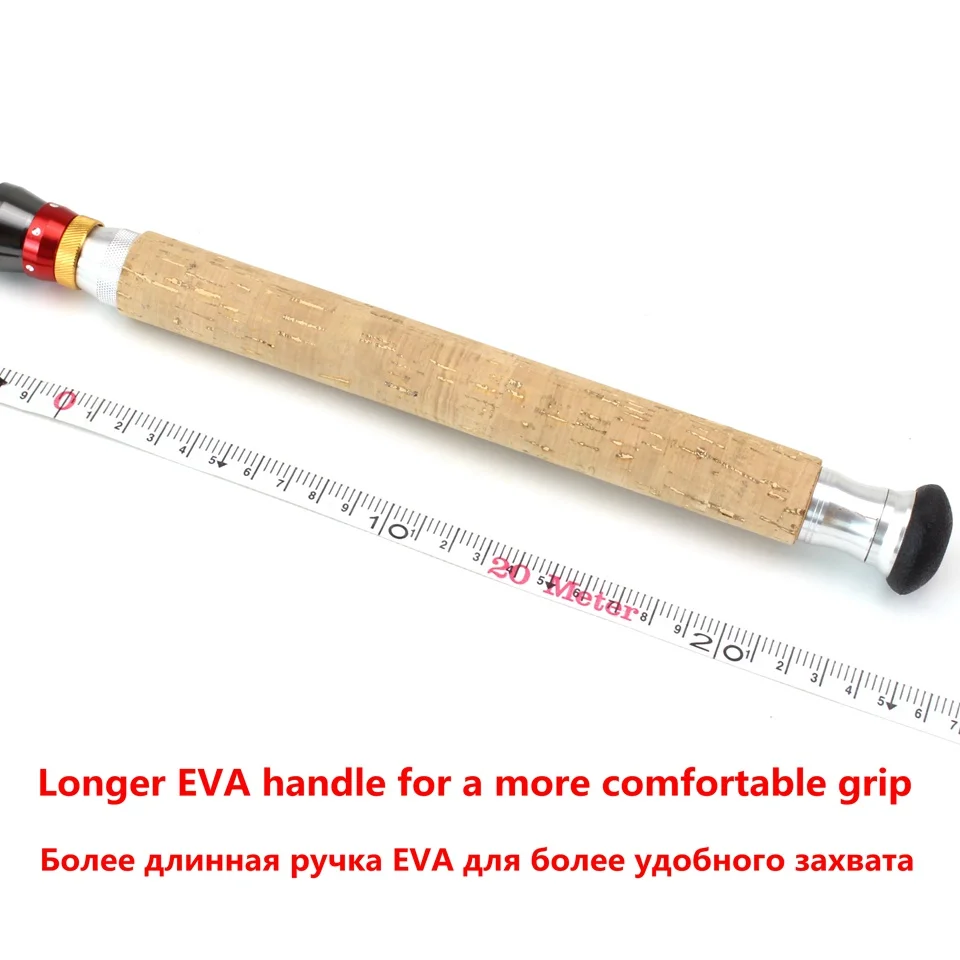 Caña de pescar telescópica con mango de madera de carbono, caña giratoria de 2,1 m, 2,4 m, 2,7 m, 3,0 m y 3,6 m, aparejos de mar Extra pesados para carpa, novedad - imagen 4