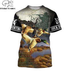 2025 camiseta de moda de verano para hombre, camiseta de manga corta Unisex con estampado 3D de caza de pato, camisetas informales, 16 estilos TX241