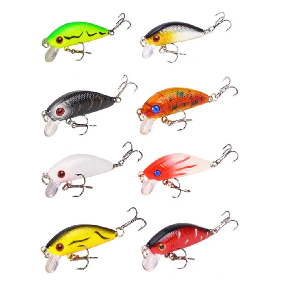 Señuelos flotantes de pesca de pececillos, cebo de plástico Artificial de calidad, 5cm, 3,6g, aparejos de pesca de lubina, carpa y Lucio, 1 unidad