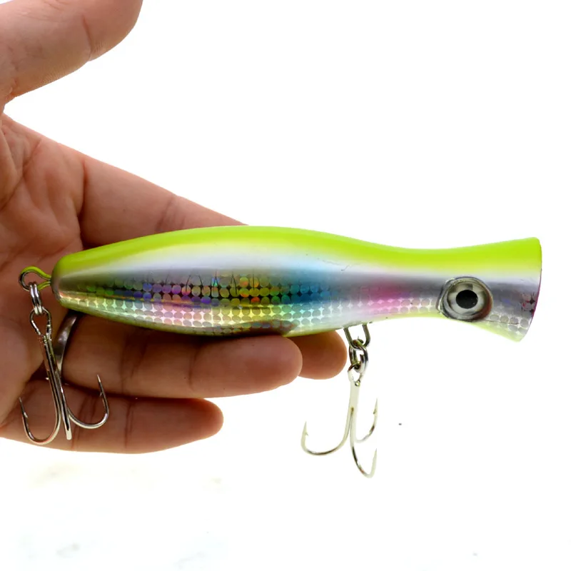 Señuelo Popper de pesca, cebo duro Artificial de 12cm y 42g, 5 colores, Poper de impacto de agua, 1 unidad - imagen 2