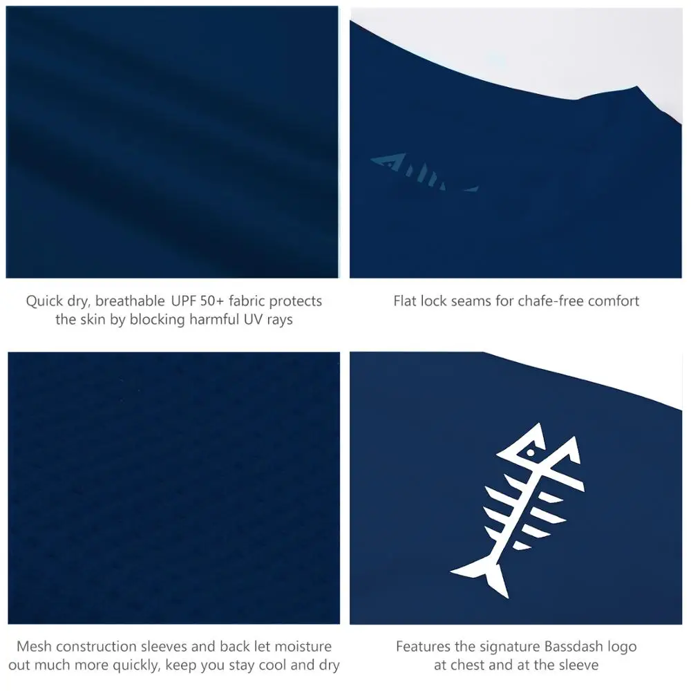 Bassdash Camiseta de pesca con protección solar UPF 50+ para hombre, camiseta UV de manga corta - imagen 4