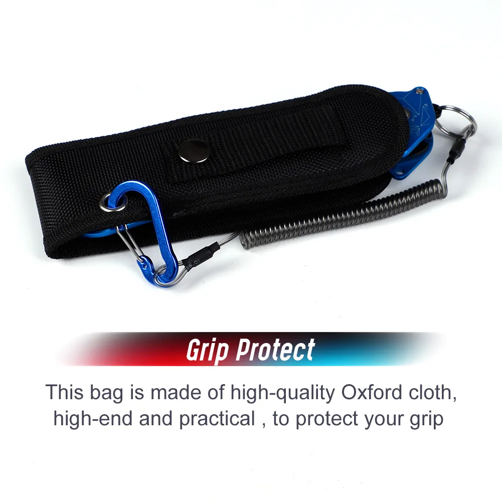 Noeby nuevo agarre de pesca plegable aleación de aluminio agarre de labio de pescado controlador de anzuelo ajustable con anillo de conexión herramienta de pesca - imagen 5