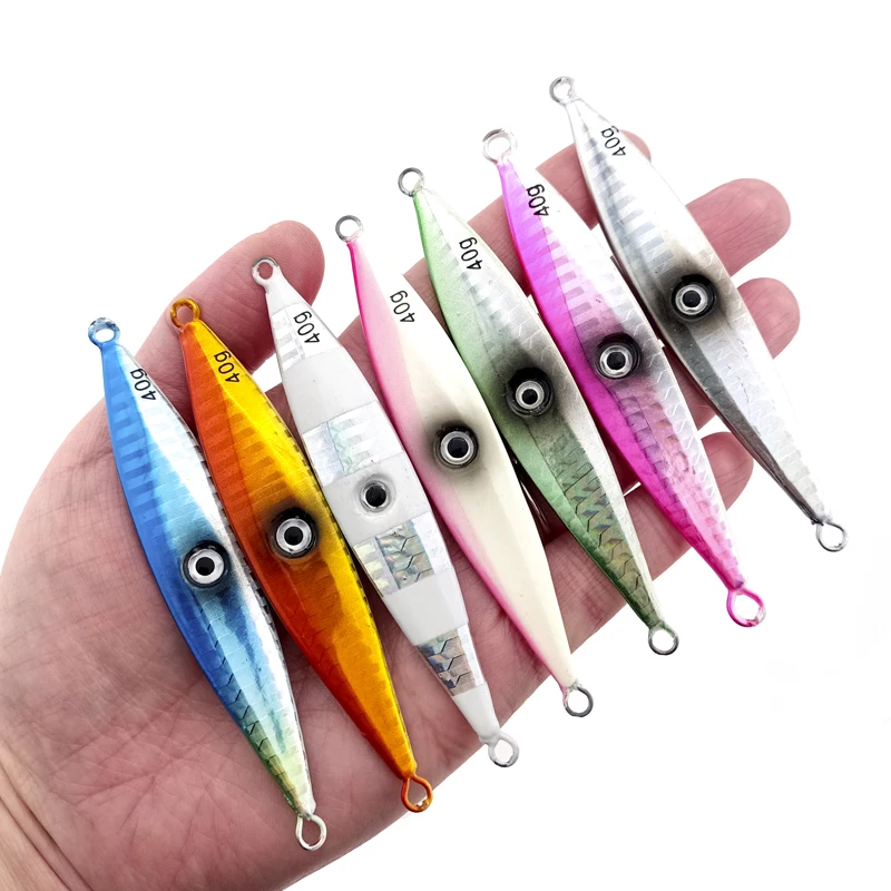 TEASER J14 30g 40g 60g 80g 100g señuelo de pesca de hundimiento lento señuelo de Jigging de Metal agua salada Micro Shore Jig pesca Spinner cebo - imagen 3