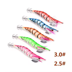 Cebo de madera con anzuelo de camarón falso, 85mm/11g 115mm/14g, señuelo de pesca Wobbler, plantilla de calamar, cebo duro, señuelo Artificial, señuelo de jigging, cebo de pulpo